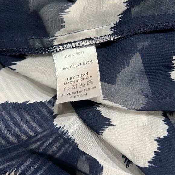 Collective Concepts Sheer Navy and White Blouse size Medium - Picture 7 of 7
